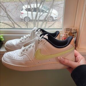Nike White and Lime Sneakers
